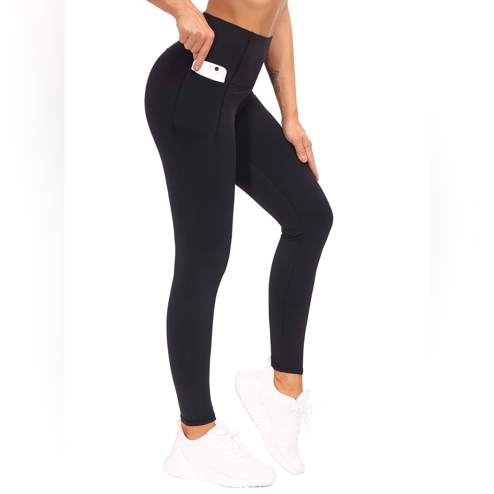 High Waisted Leggings Phone Pockets Women Workout Yoga NWT XL